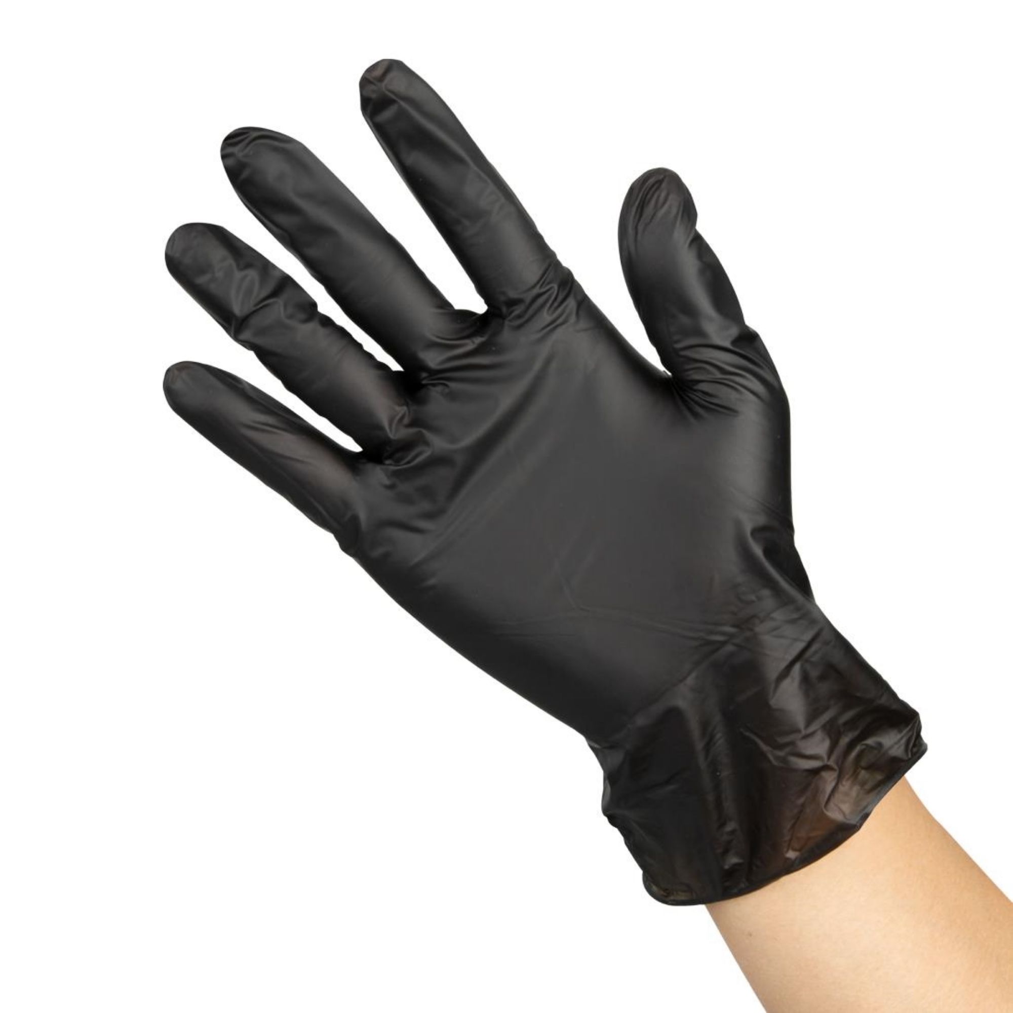 Picture of Hygiplas Vinyl Black Powder Free Gloves - FJ748OG