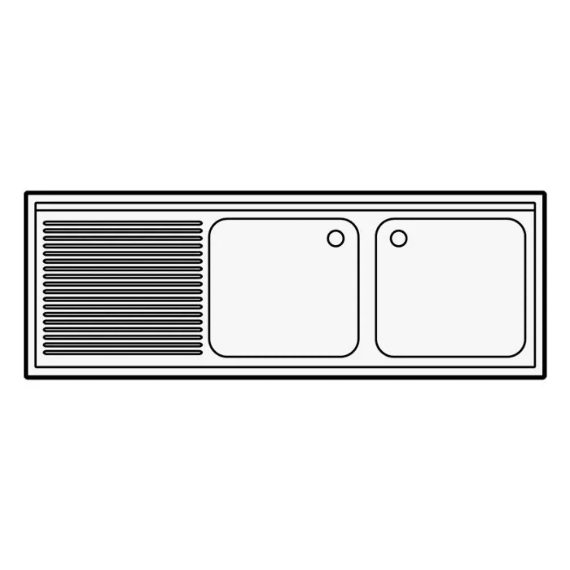 Picture of CombiSteel 700 Stainless Steel Sink Unit Flat Packed 2 Side 1600 Range - 7452.0445OG