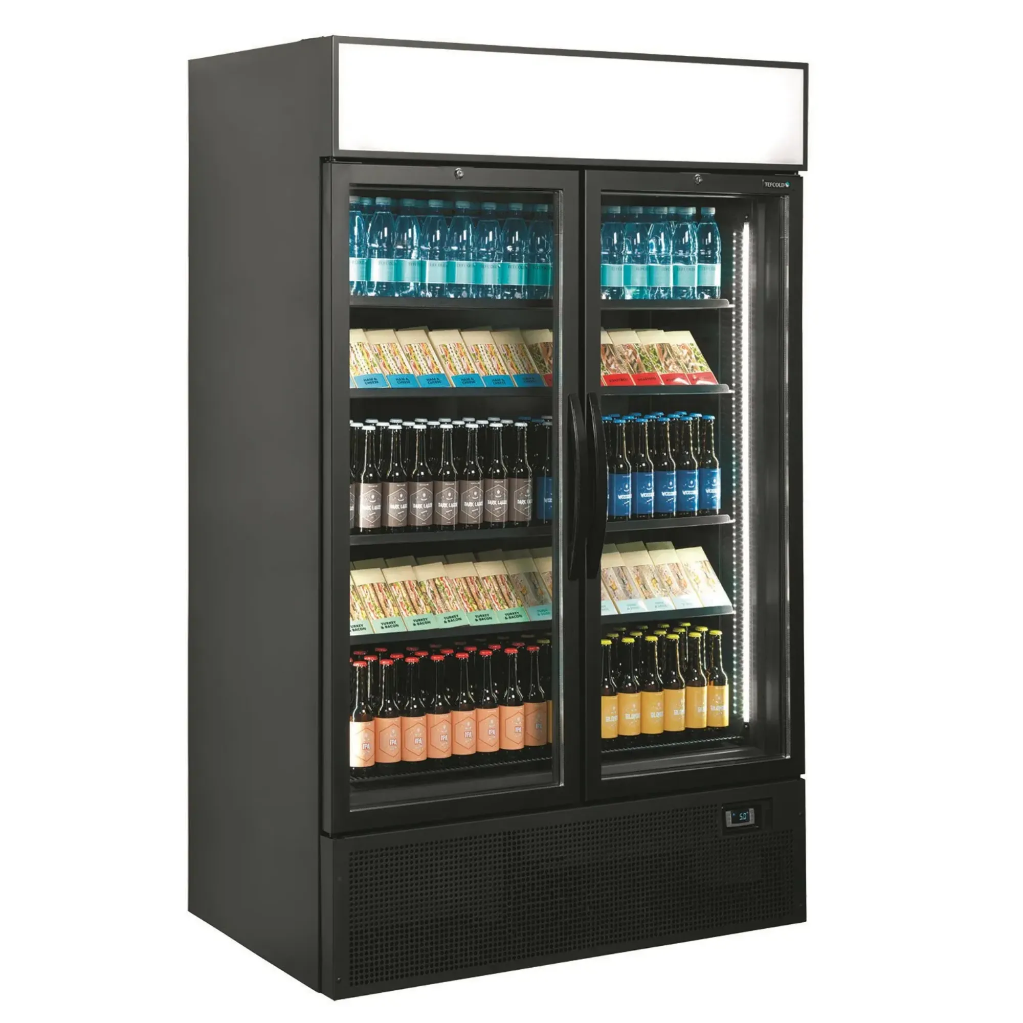 Picture of Tefcold FSC H Black Range Glass Door Display Fridge