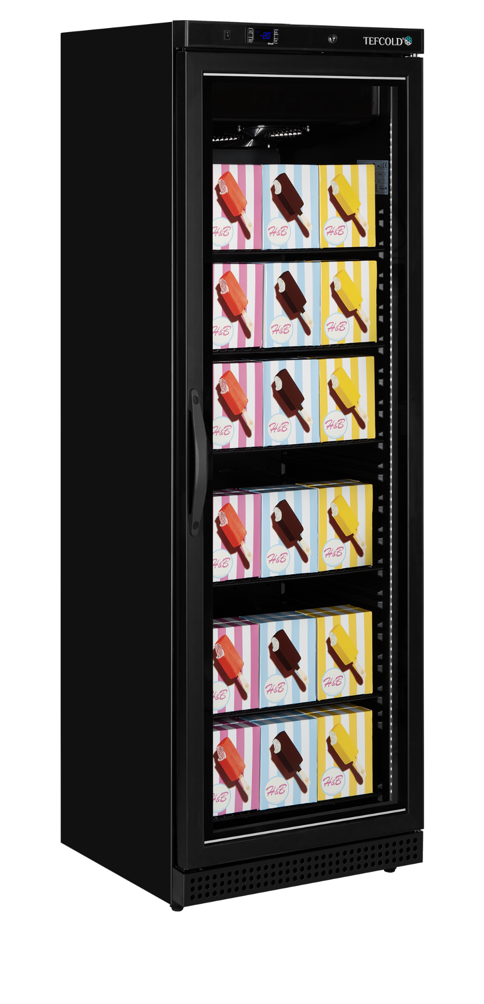 Picture of Tefcold UF400VG BLACK Glass Door Display Freezer - UF400VG BLACK