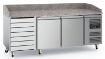 Picture of PIZZA COUNTER 2 DOORS 7 DRAWERS  WITH WHEELS