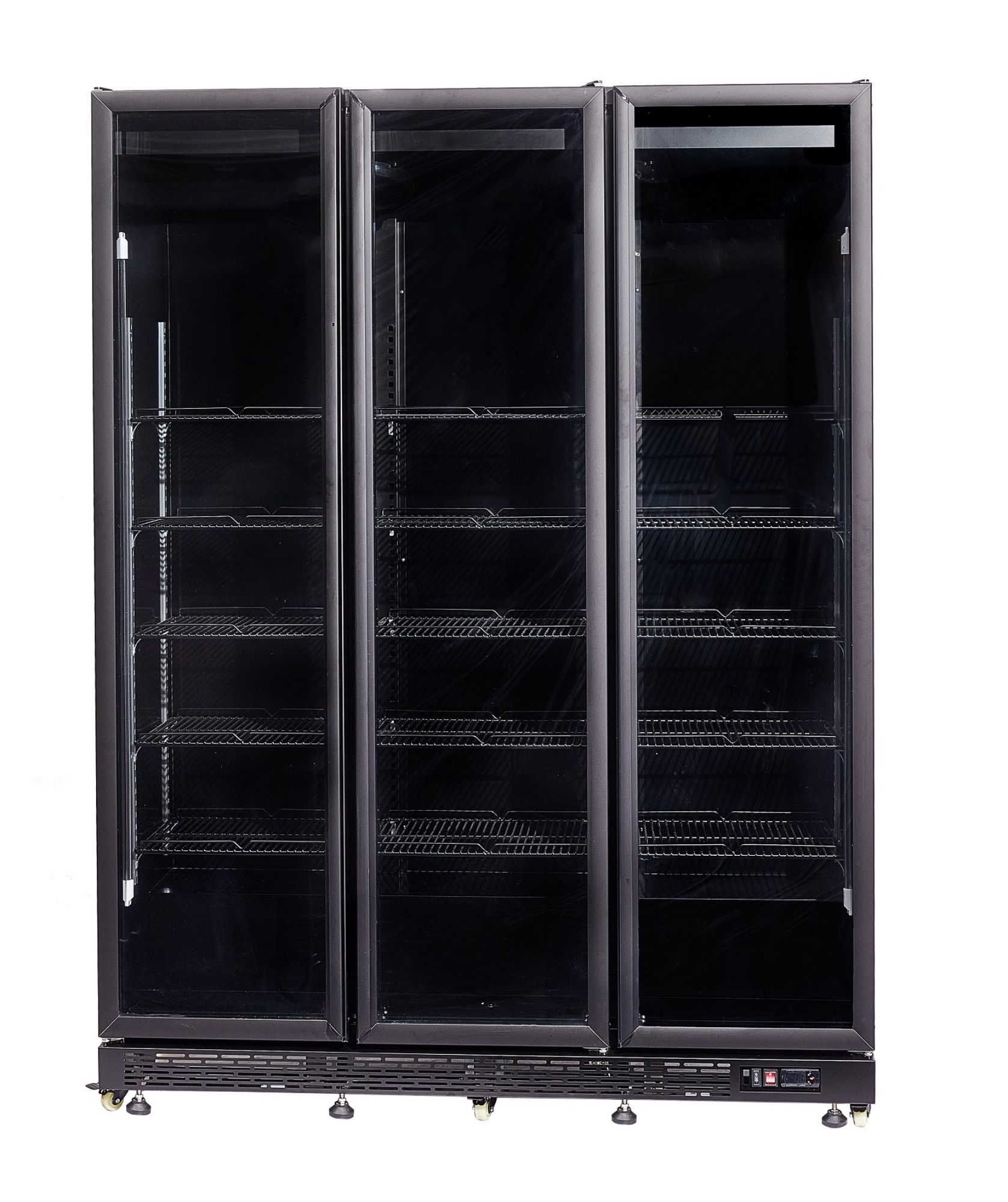 Picture of REFRIGERATOR 3 GLASS DOORS BLACK NAP-1200 HT - WITH DOOR HEATING
