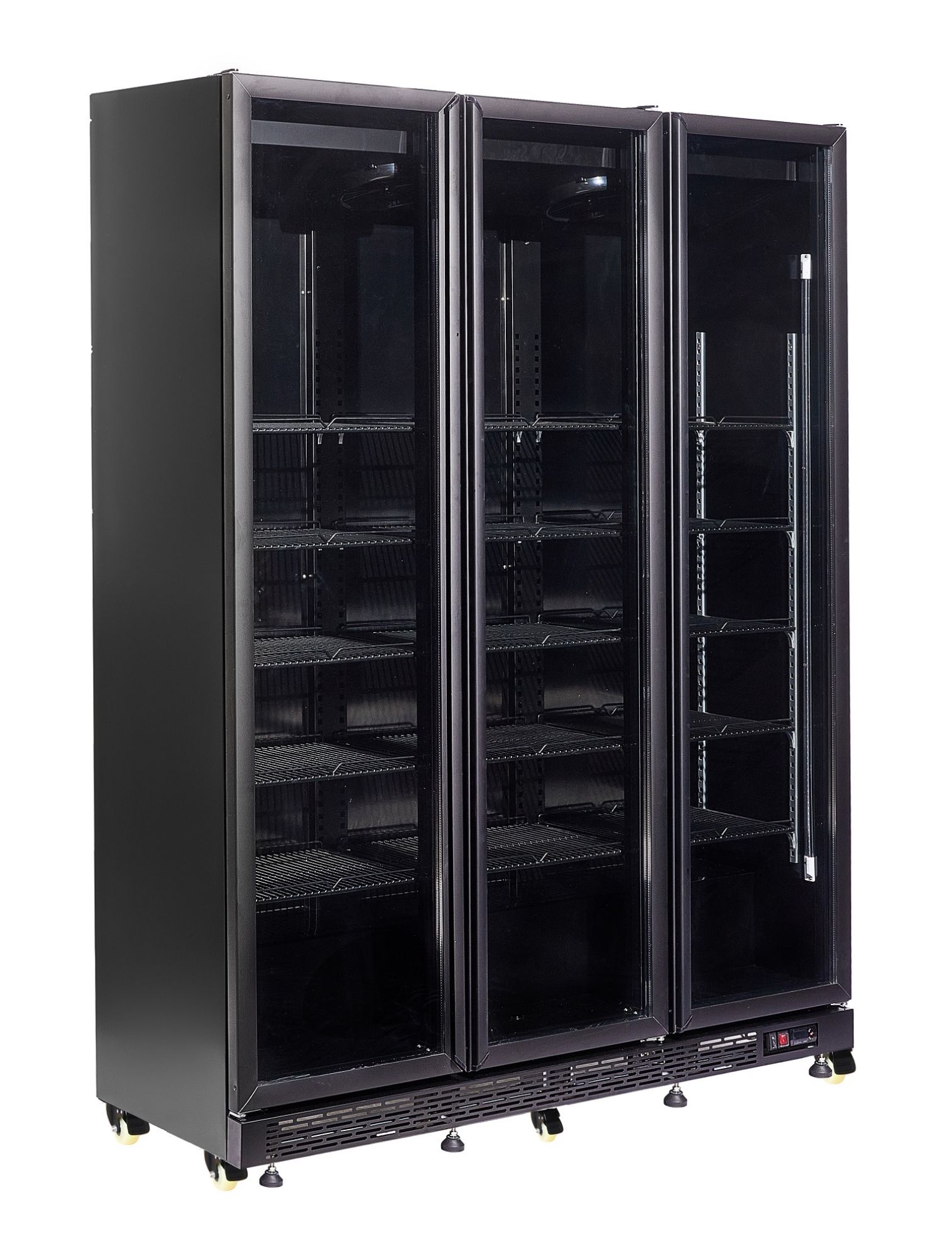 Picture of REFRIGERATOR 3 GLASS DOORS BLACK NAP-1200  *TRANSPORT ON REQUEST* - 7455.1920