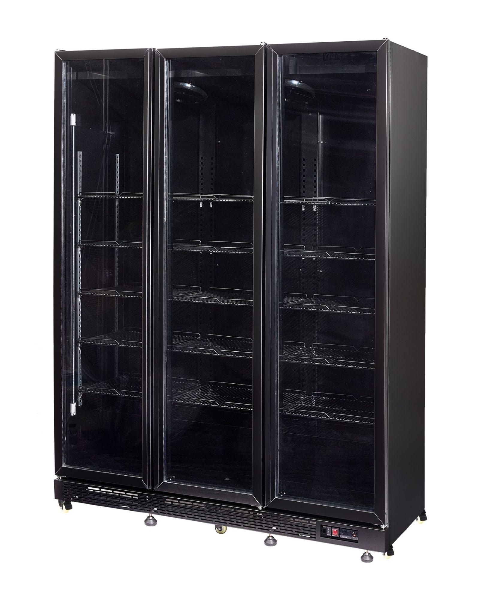 Picture of REFRIGERATOR 3 GLASS DOORS BLACK NAP-1200  *TRANSPORT ON REQUEST*