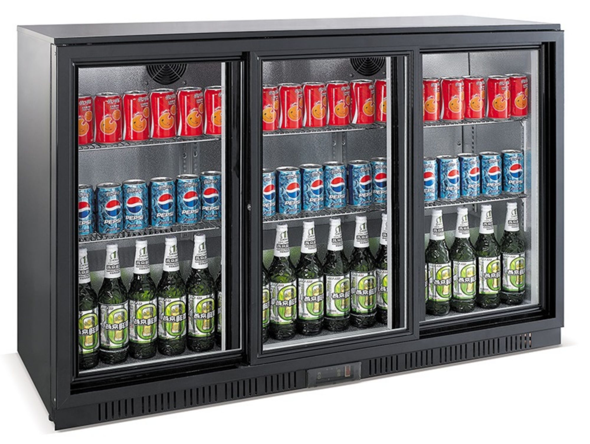 Picture of BACKBAR COOLER BLACK 3 SLIDING DOORS - 7527.0025