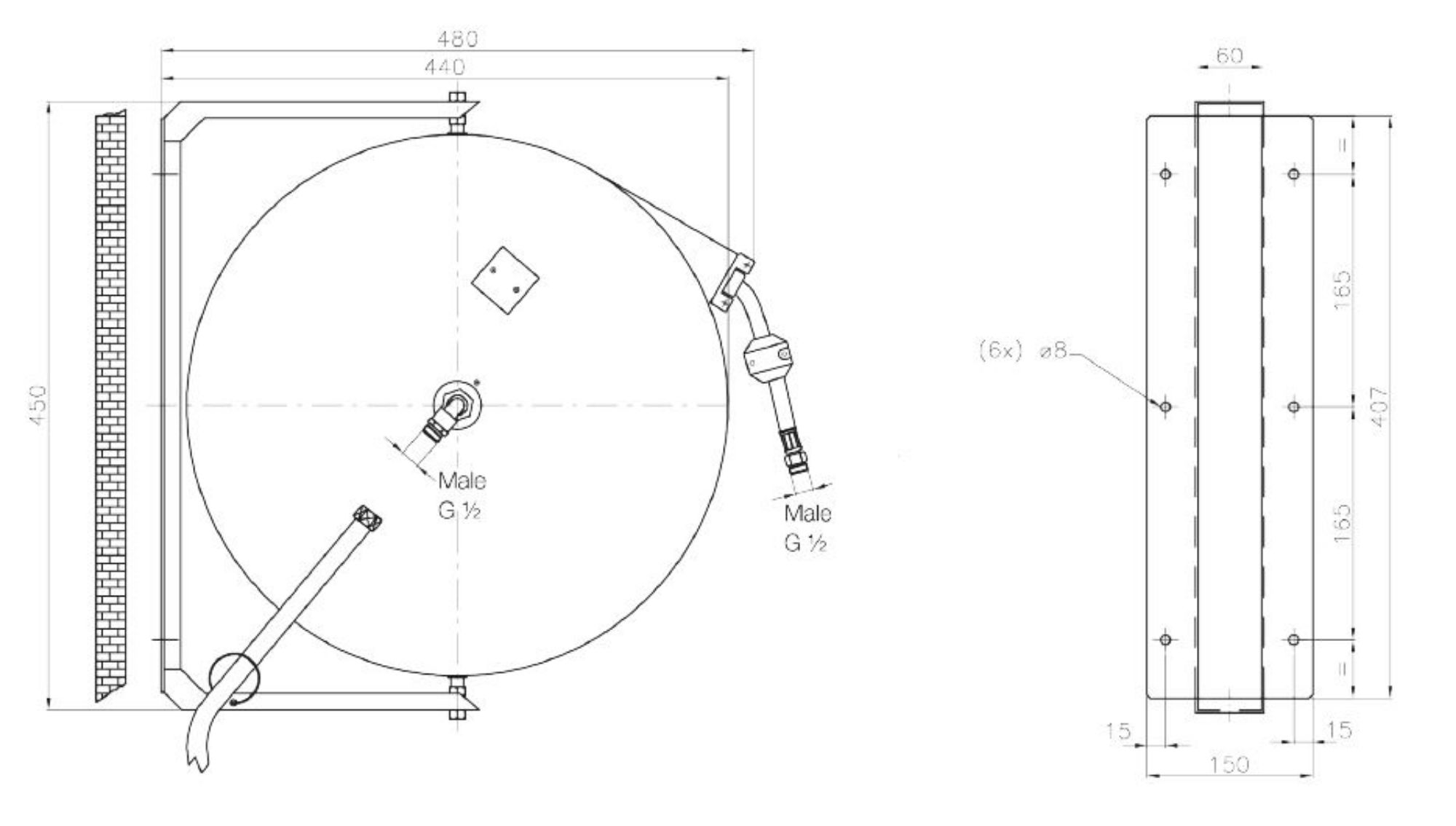Picture of RETRACTABLE HOSE REEL 10 M WITH SPRAY GUN