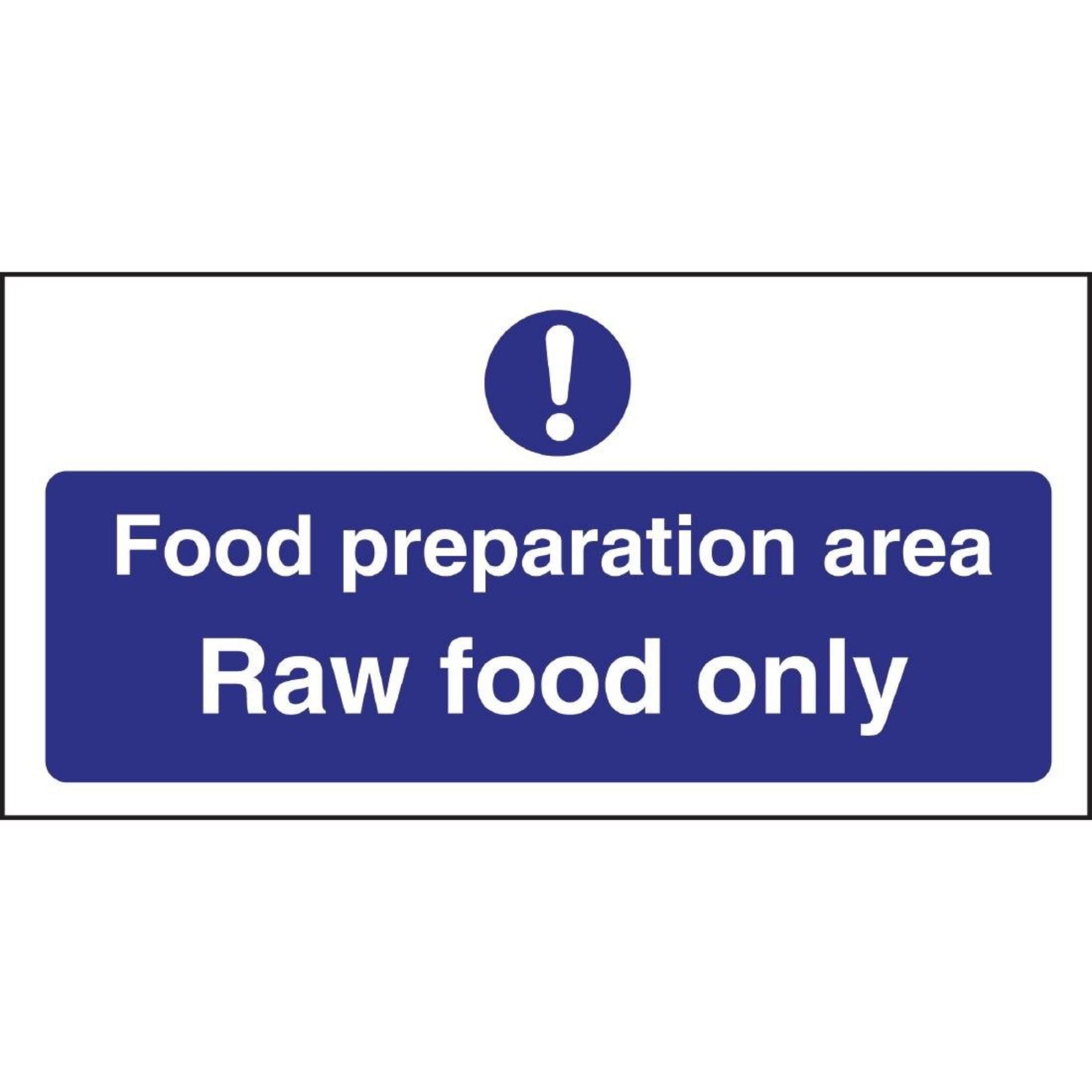 Picture of Vogue Food Preparation Area Raw Food Only Sign - L846