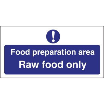 Picture of Vogue Food Preparation Area Raw Food Only Sign