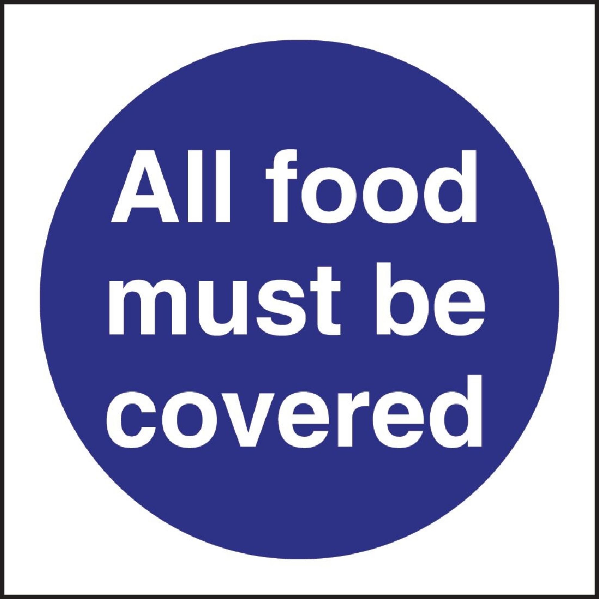 Picture of Vogue All Food Must Be Covered Sign - L953