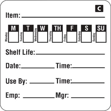 Picture of Hygiplas Freezable Day of the Week Labels (Pack of 500)