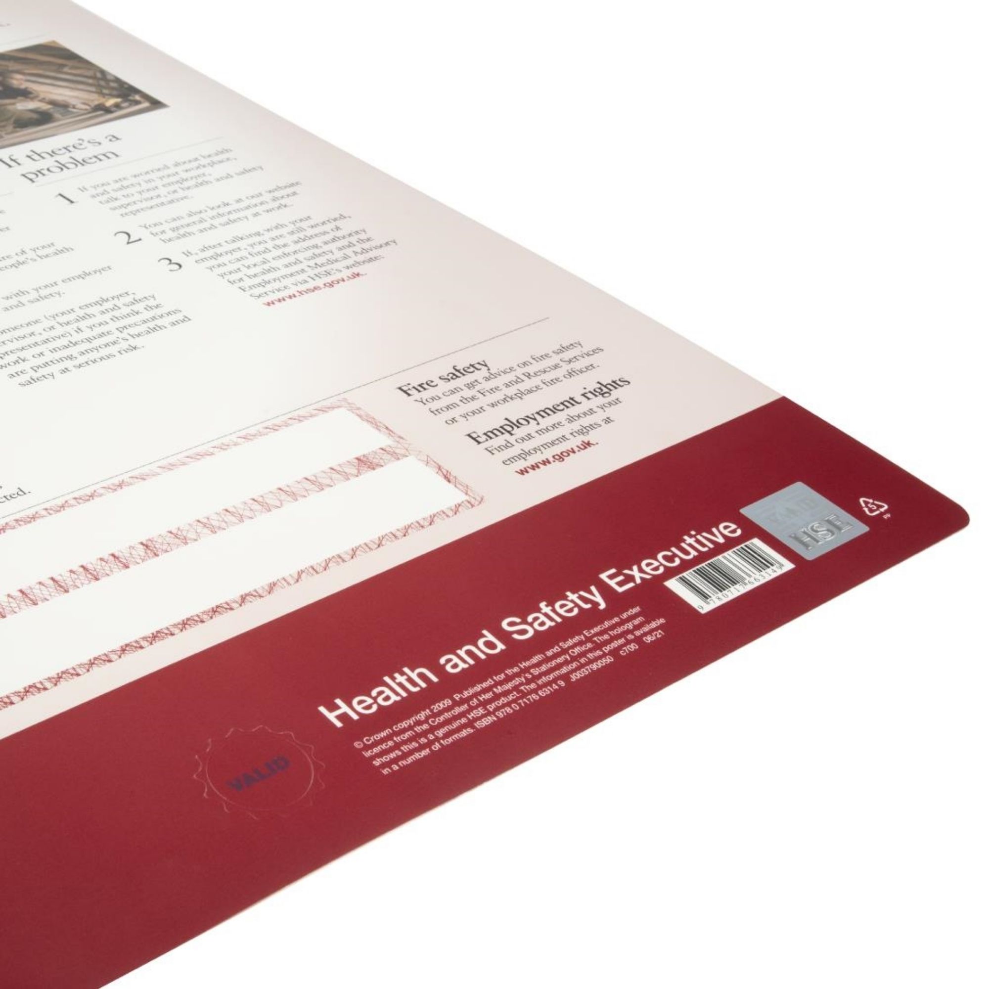 Picture of Health & Safety Law Poster A2