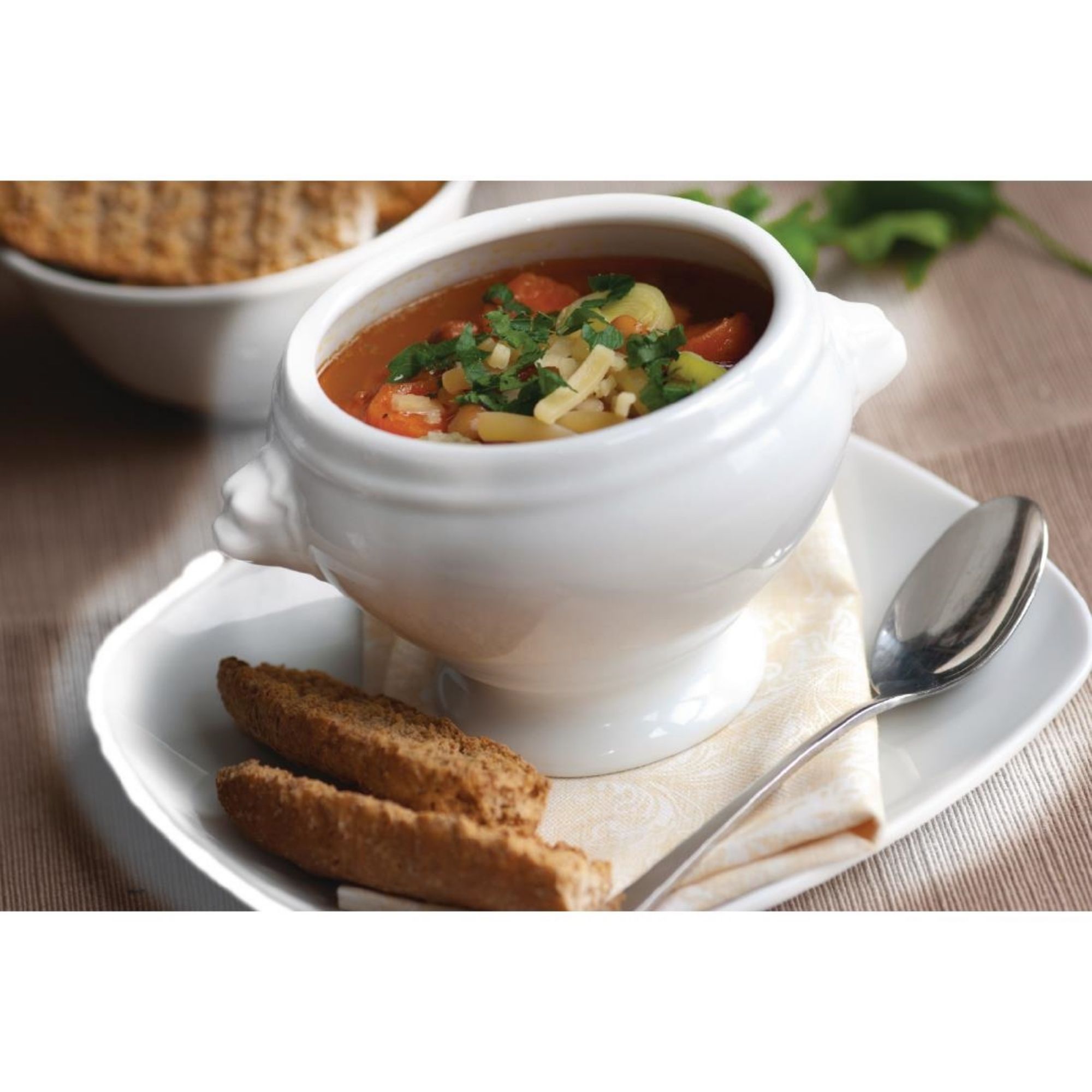 Picture of Olympia Whiteware Lion Head Soup Bowls 475ml 16.5oz (Pack of 6)