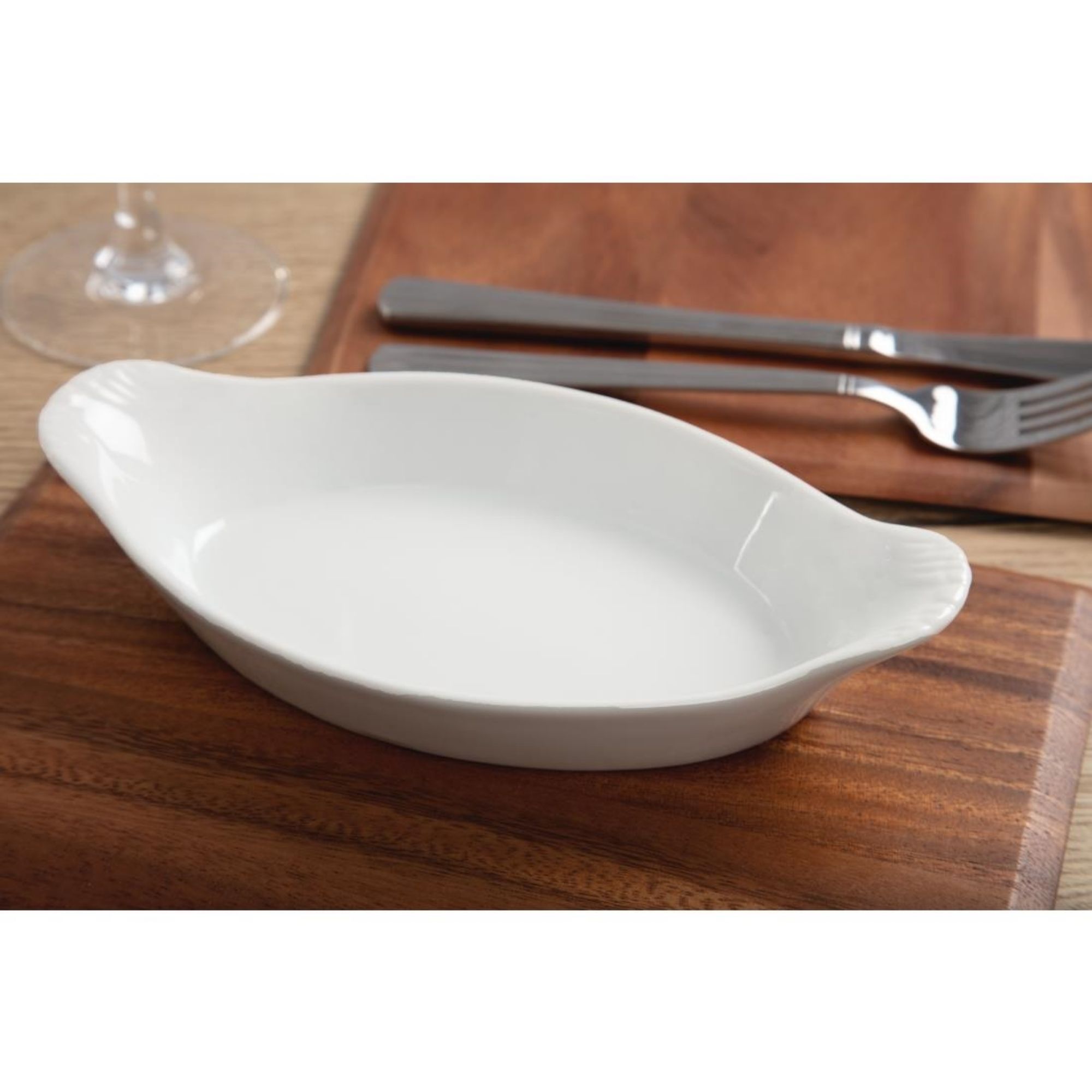 Picture of Olympia Whiteware Oval Eared Dishes 204mm (Pack of 6)