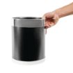 Picture of Bolero Black Waste Paper Bin with Silver Rim - Y805