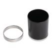 Picture of Bolero Black Waste Paper Bin with Silver Rim - Y805
