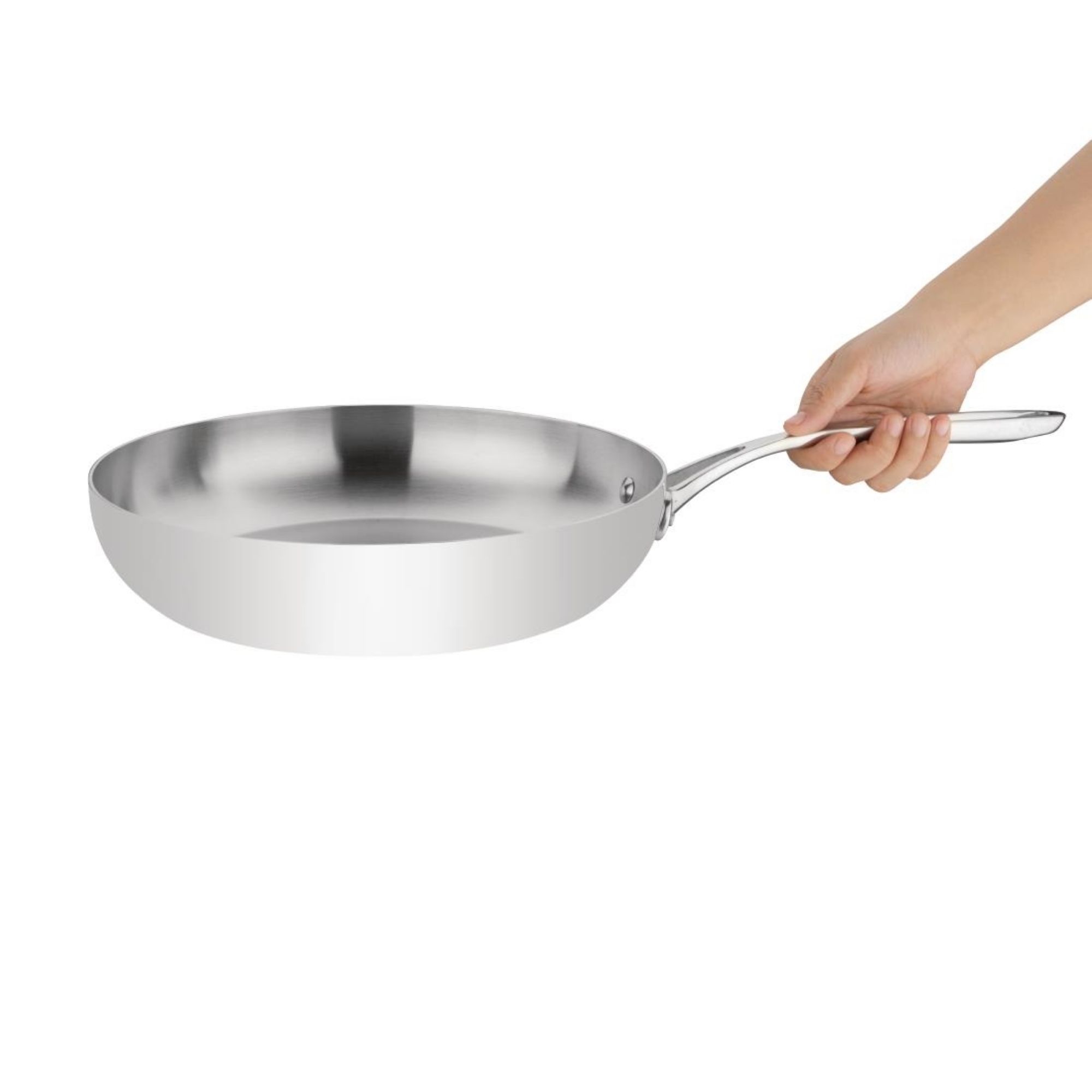 Picture of Vogue Stainless Steel & Aluminium Tri-Wall Frying Pan 28cm