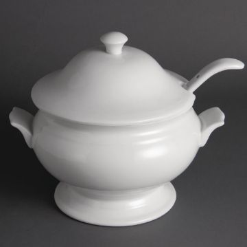 Picture of Olympia Whiteware Soup Tureen and Ladle 2.5Ltr 88oz