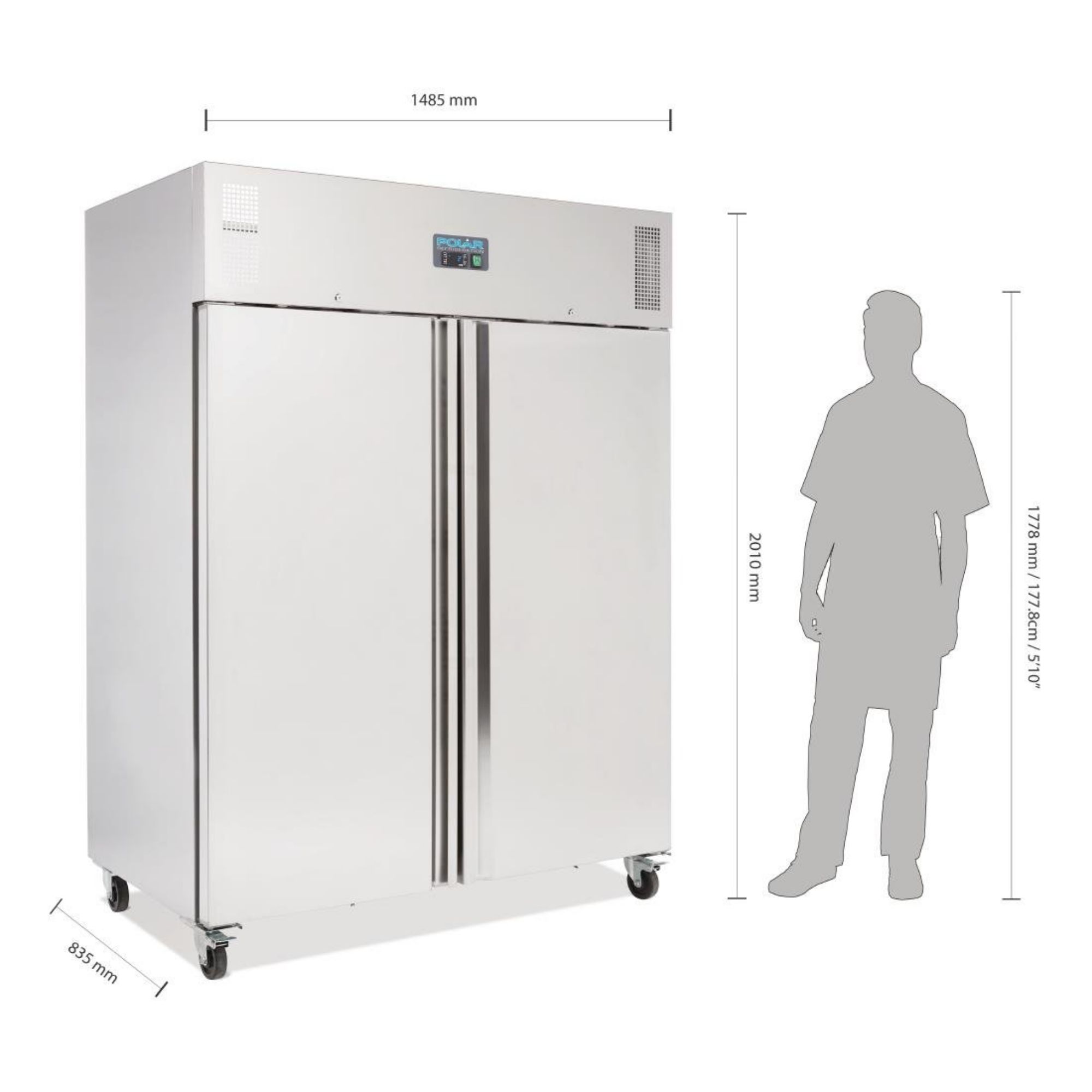 Picture of Polar U-Series Upright Double Door Fridge 1300Ltr