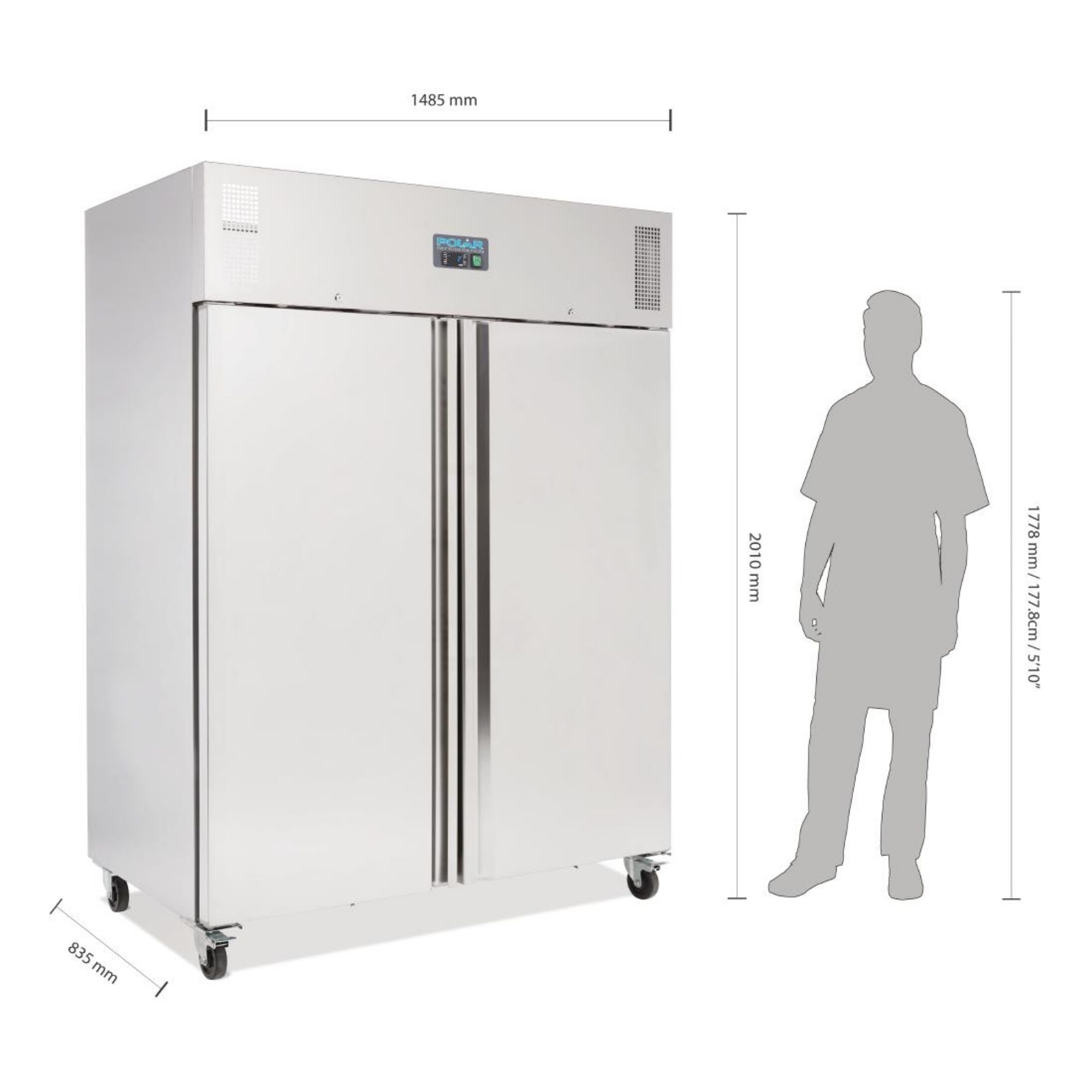 Picture of Polar U-Series Upright Double Door Fridge 1300Ltr