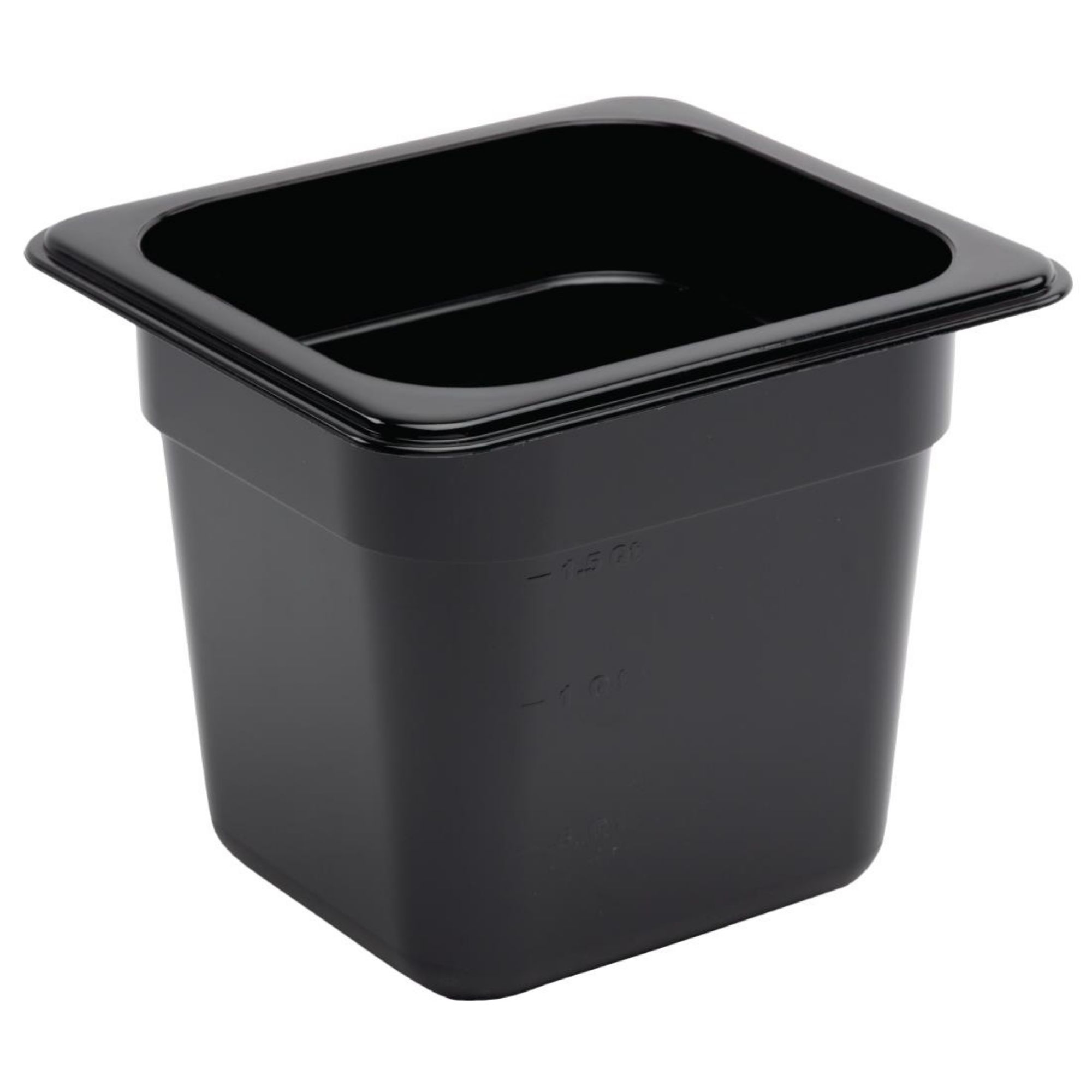 Picture of Vogue Polycarbonate 1/6 Gastronorm Container 150mm Black - U471