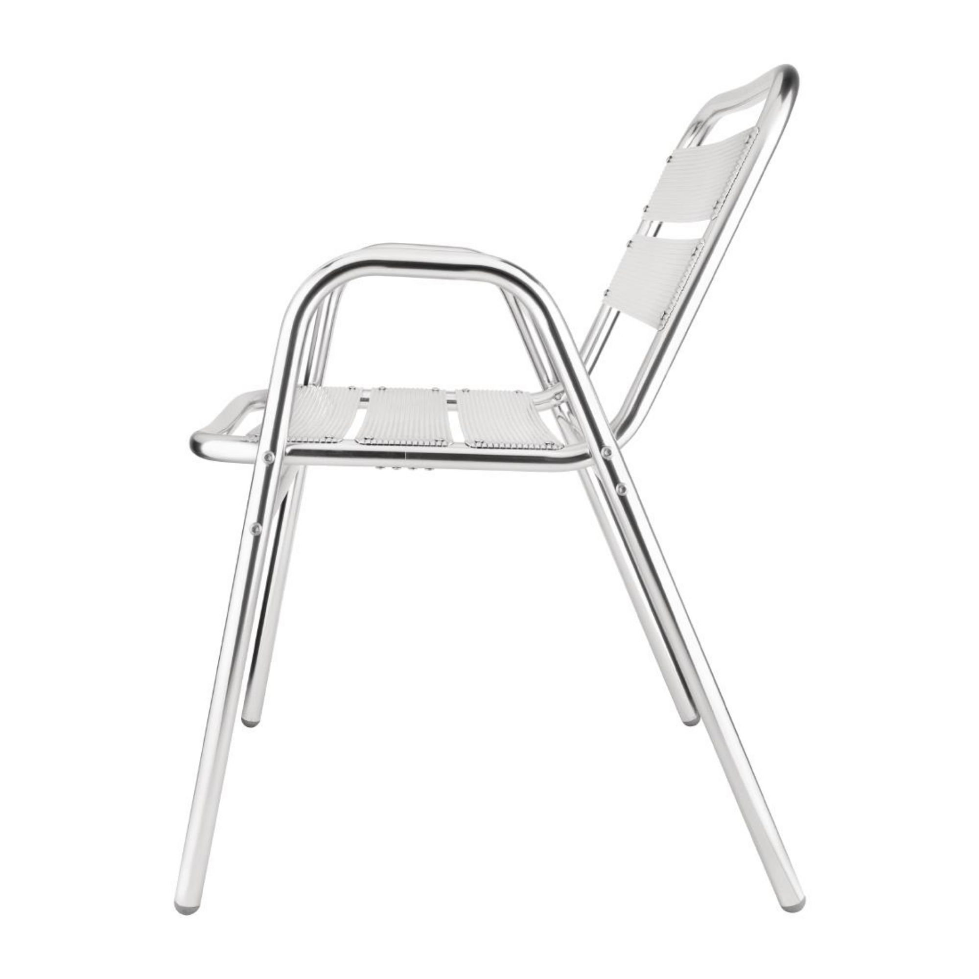 Picture of Bolero Aluminium Stacking Chairs Arched Arms (Pack of 4)