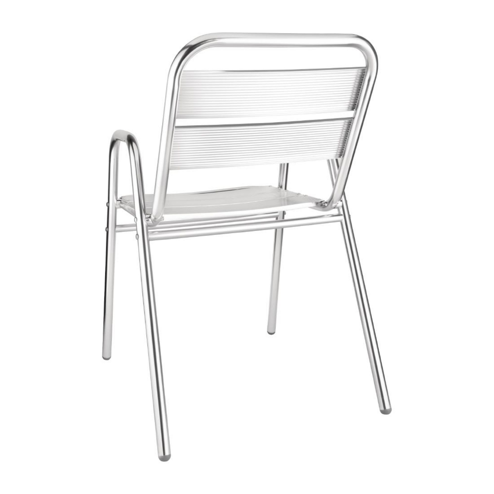 Picture of Bolero Aluminium Stacking Chairs Arched Arms (Pack of 4)