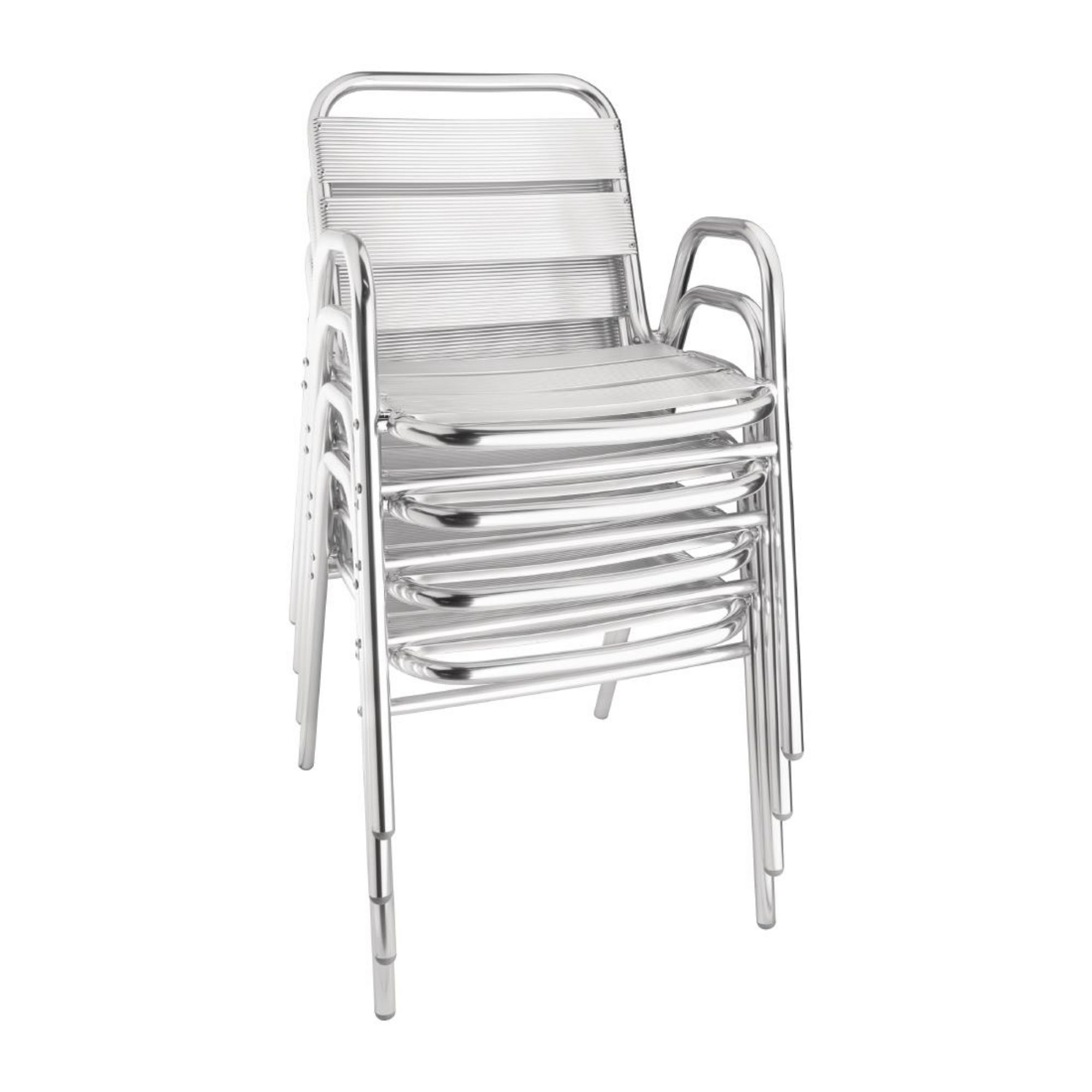 Picture of Bolero Aluminium Stacking Chairs Arched Arms (Pack of 4)