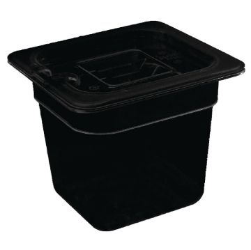 Picture of Vogue Polycarbonate 1/6 Gastronorm Container 65mm Black