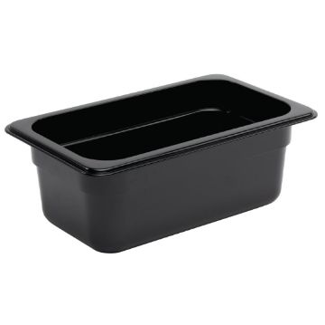 Picture of Vogue Polycarbonate 1/4 Gastronorm Container 100mm Black