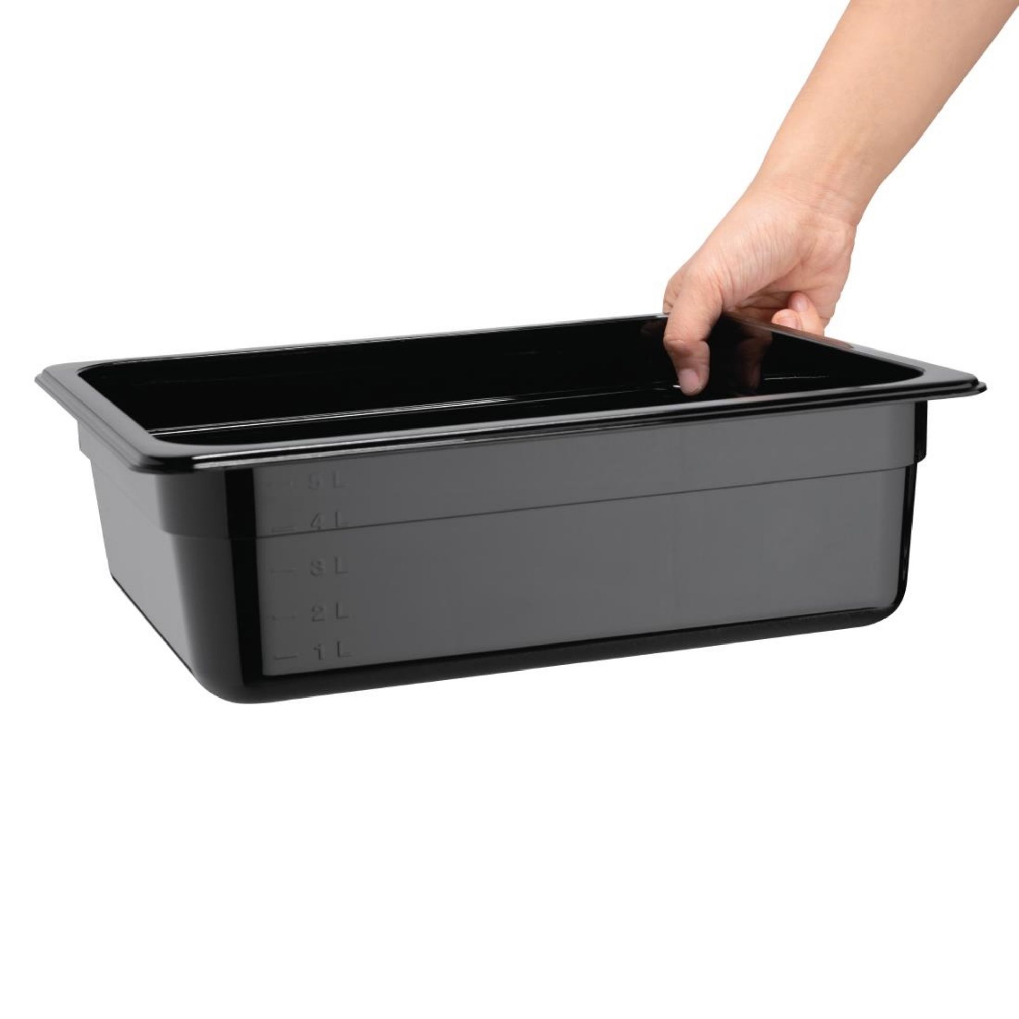 Picture of Vogue Polycarbonate 1/2 Gastronorm Container 100mm Black
