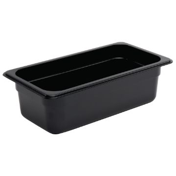 Picture of Vogue Polycarbonate 1/3 Gastronorm Container 100mm Black