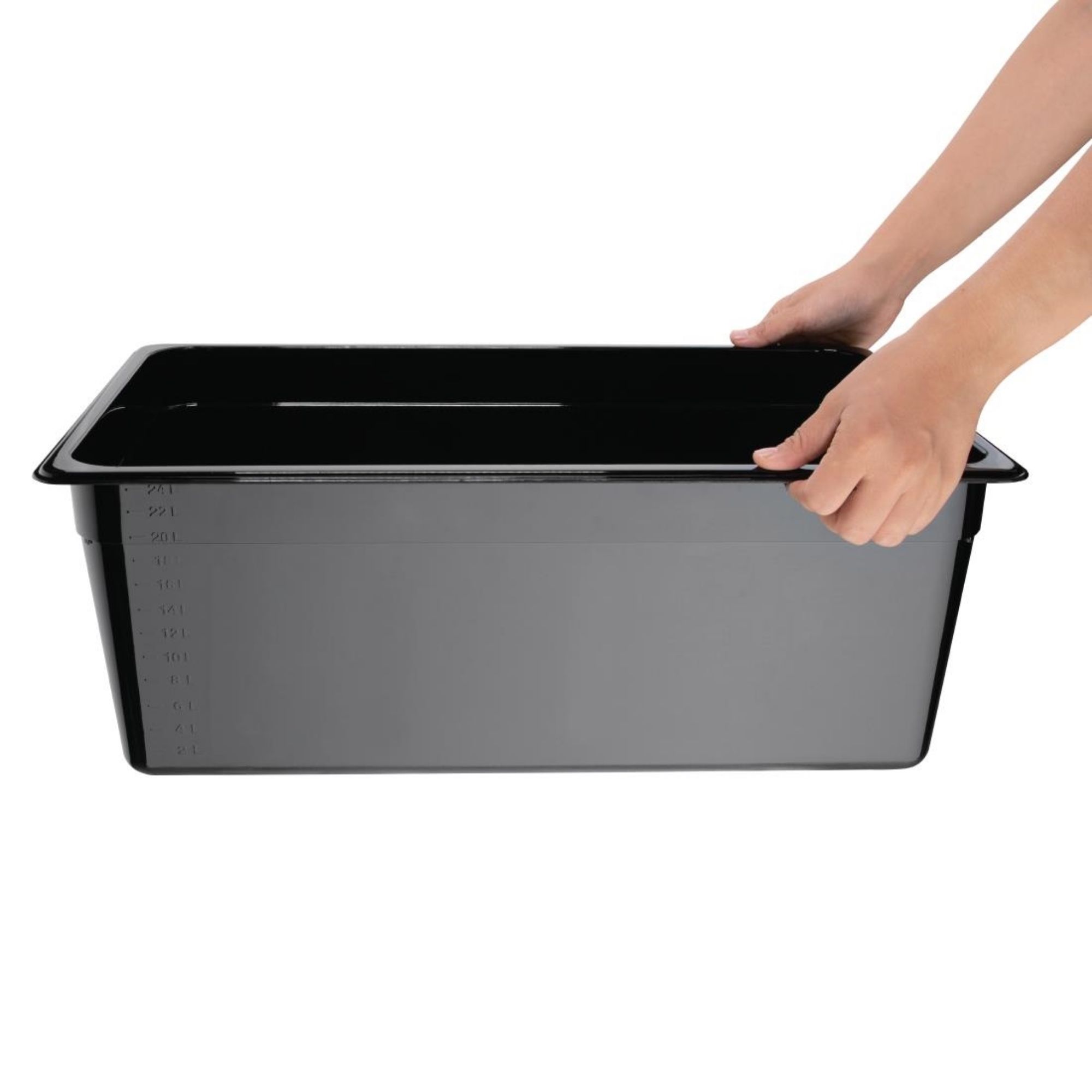 Picture of Vogue Polycarbonate 1/1 Gastronorm Container 200mm Black