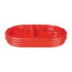 Picture of Olympia Kristallon Large Polycarbonate Compartment Food Trays Red 375mm - U037