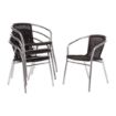Picture of Bolero Aluminium and Black Wicker Chairs Black (Pack of 4) - U507