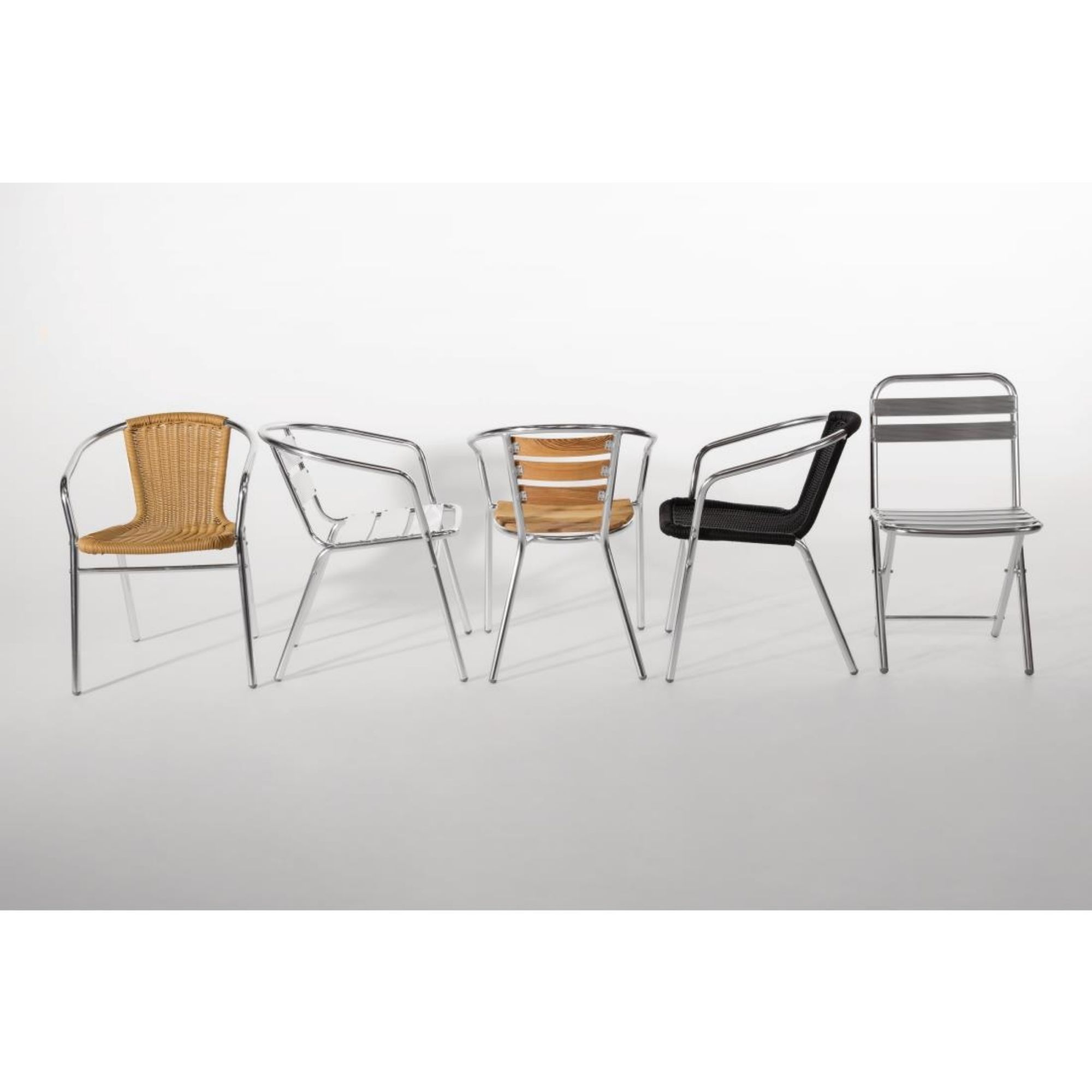 Picture of Bolero Aluminium and Black Wicker Chairs Black (Pack of 4)