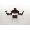 Picture of Bolero Aluminium and Black Wicker Chairs Black (Pack of 4) - U507