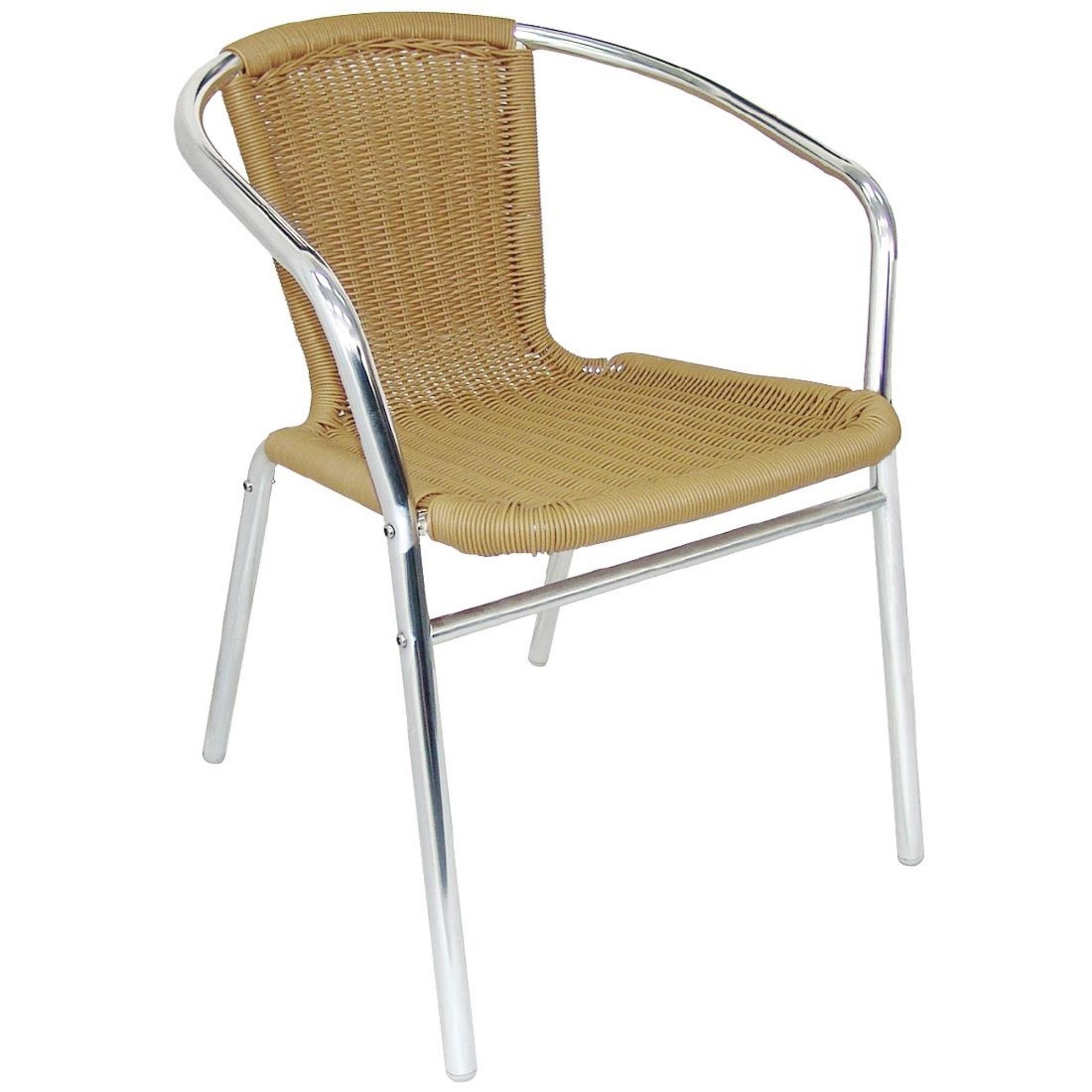 Picture of Bolero Aluminium and Natural Wicker Chair (Pack of 4)