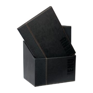 Picture of Securit Contemporary Menu Covers and Storage Box A4 Black (Pack of 20)