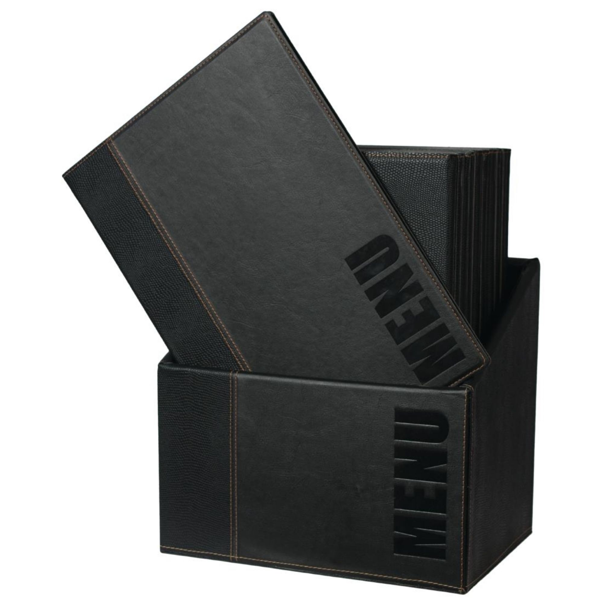 Picture of Securit Contemporary Menu Covers and Storage Box A4 Black (Pack of 20)