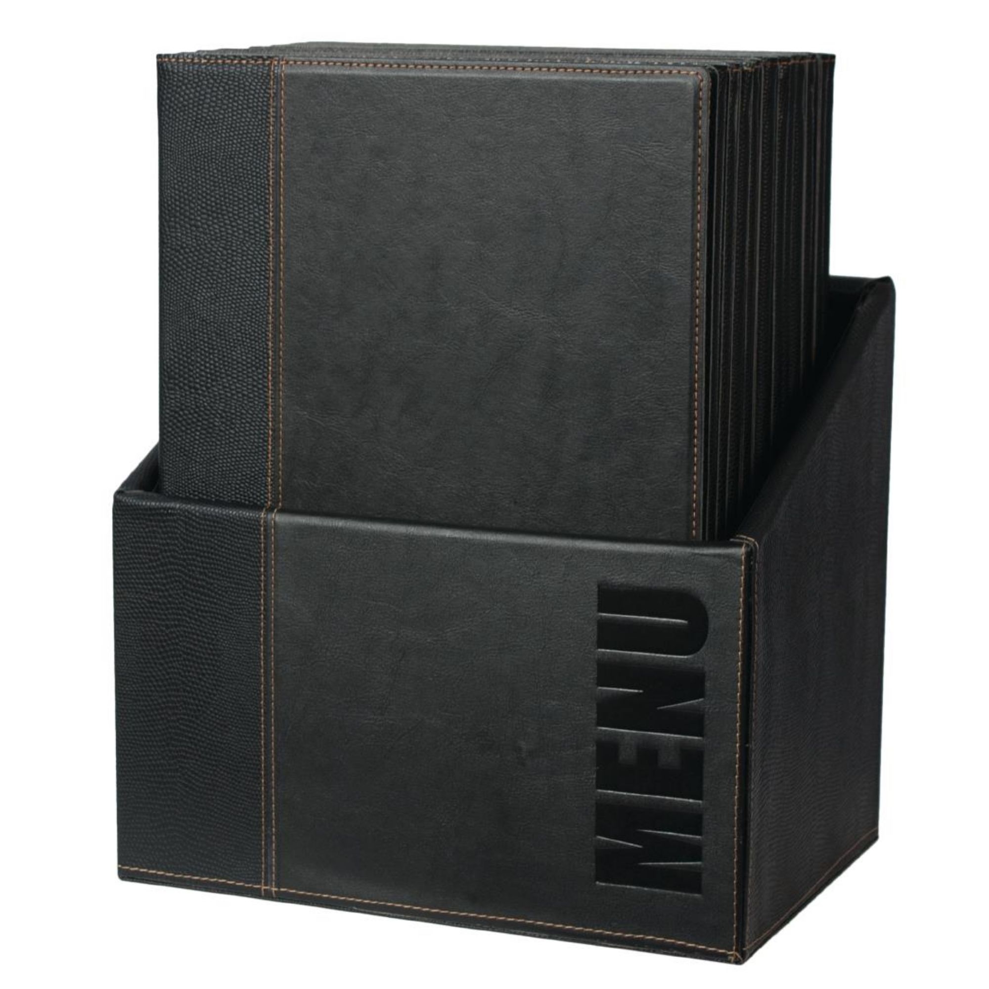 Picture of Securit Contemporary Menu Covers and Storage Box A4 Black (Pack of 20)