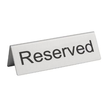 Picture of Olympia Brushed Steel Reserved Table Sign (Pack of 10)