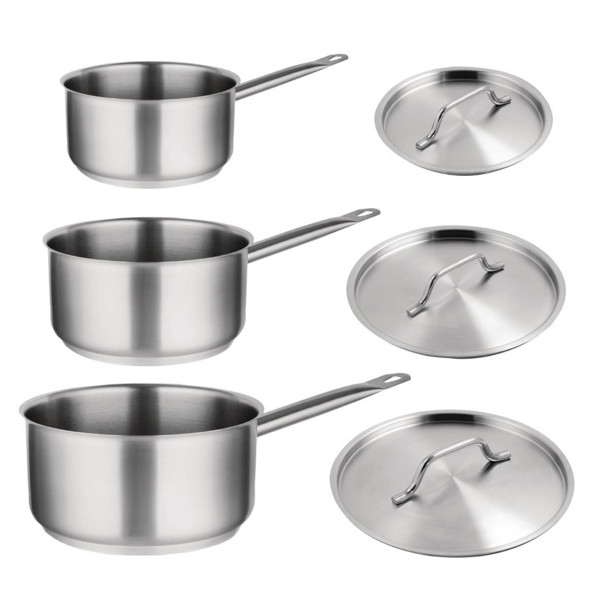 Picture of Special Offer Vogue Stainless Steel Saucepan Set (Pack of 3) - S128