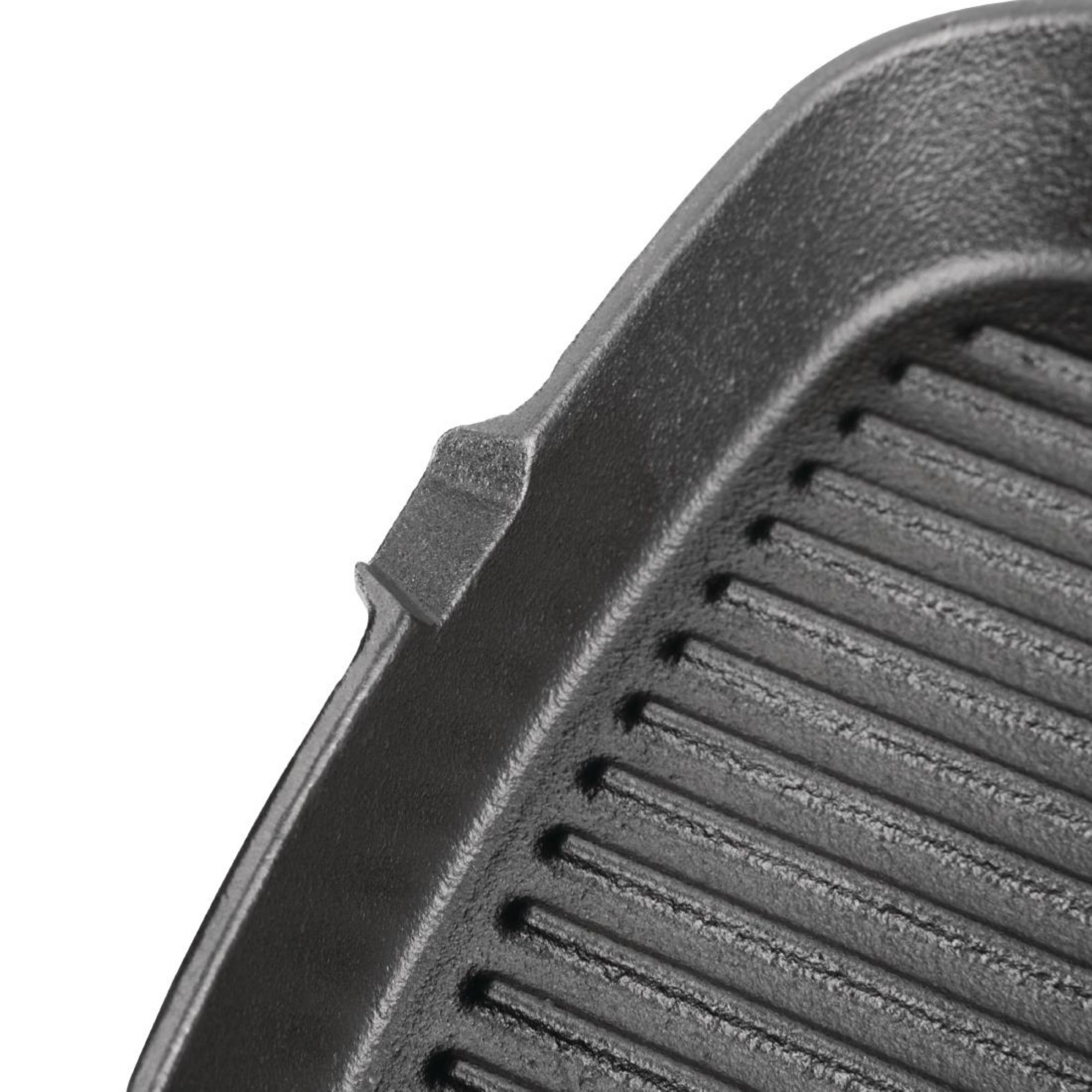 Picture of Vogue Square Cast Iron Ribbed Skillet Pan 24cm