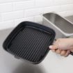 Picture of Vogue Square Cast Iron Ribbed Skillet Pan 24cm - M653