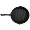 Picture of Vogue Round Cast Iron Ribbed Skillet Pan 26cm - M652