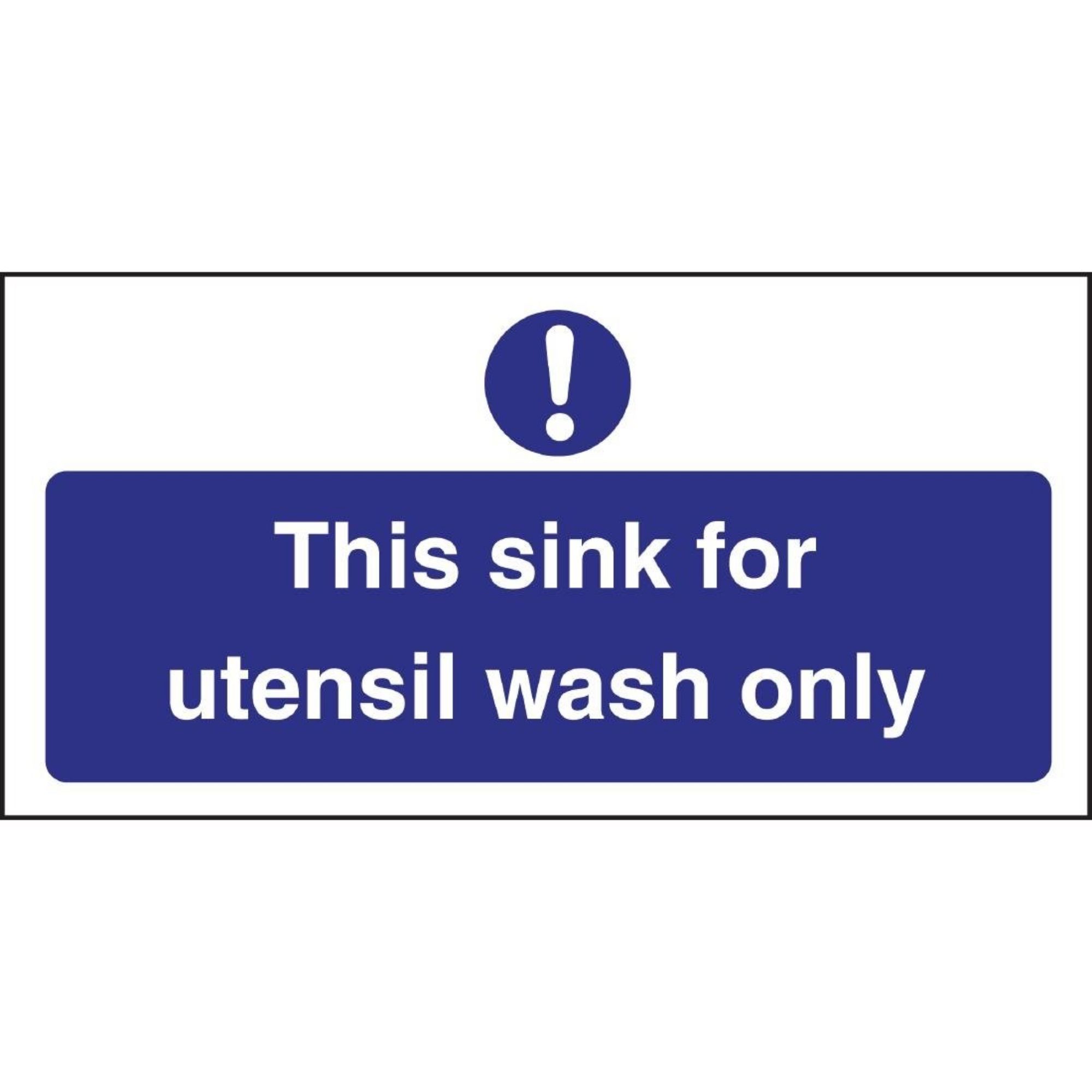 Picture of Vogue Utensil Wash Only Sign - L956