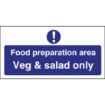 Picture of Vogue Food Preparation Area Veg And Salad Only Sign