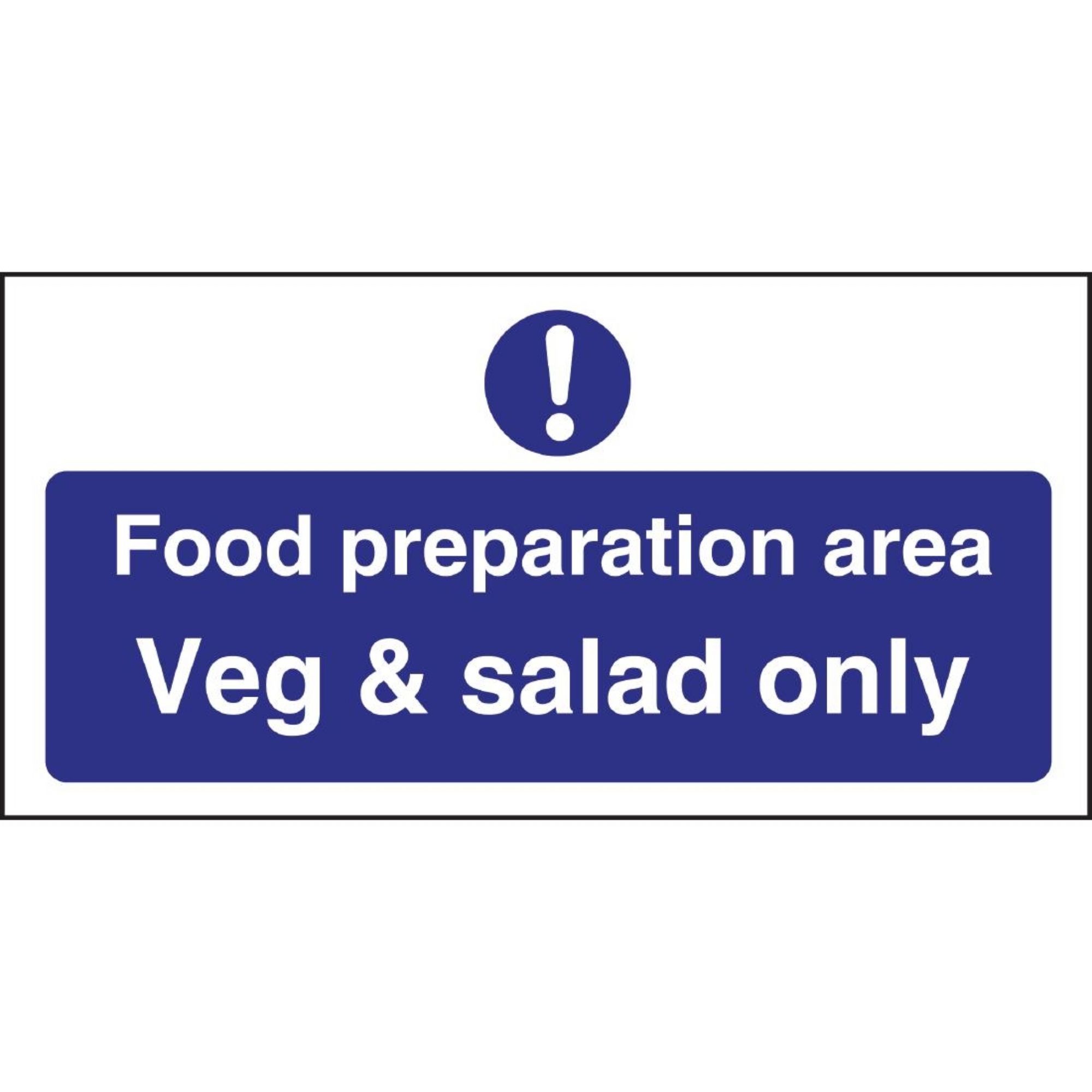 Picture of Vogue Food Preparation Area Veg And Salad Only Sign - L842