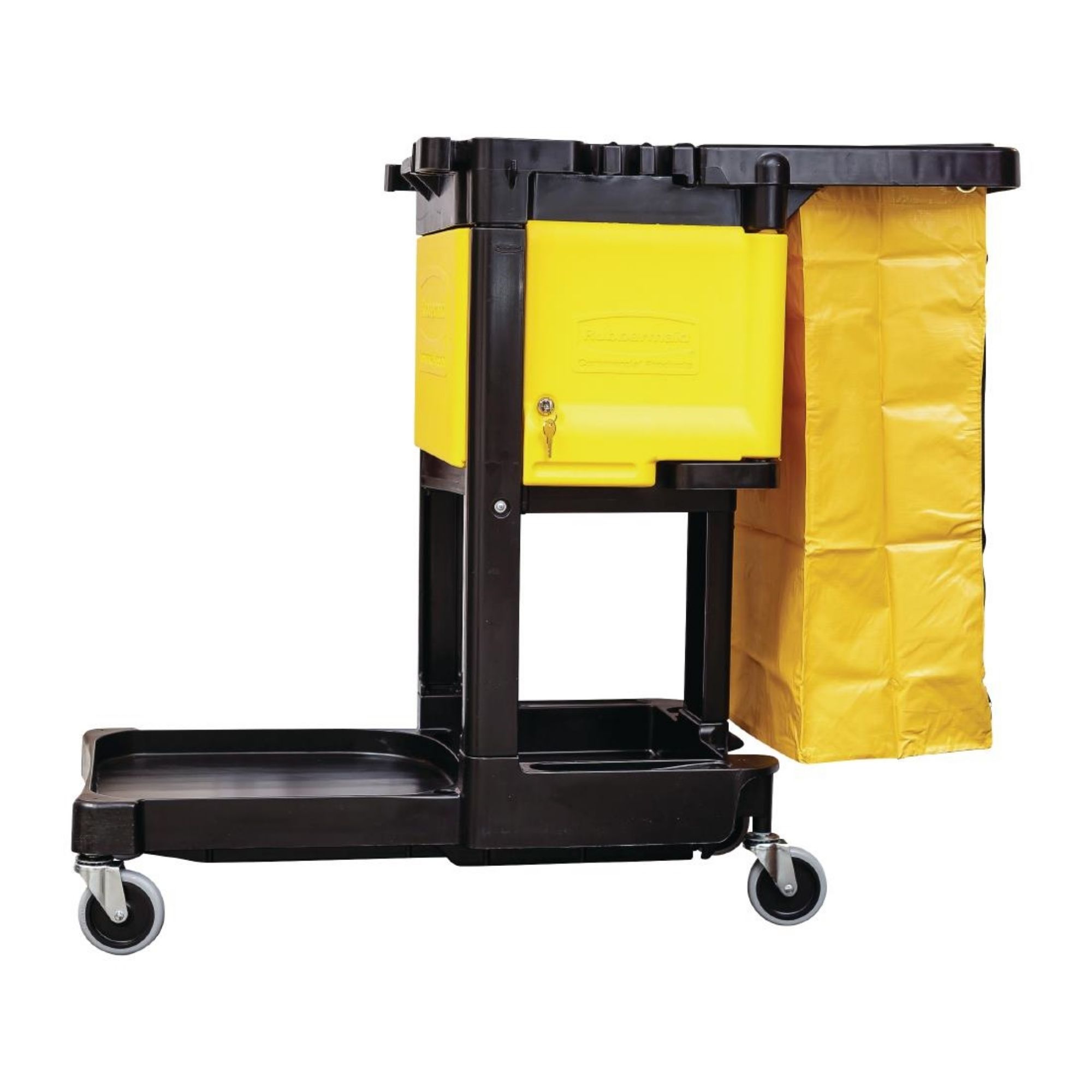 Picture of Rubbermaid Traditional Janitorial Cleaning Cart with Yellow Bag and Zip