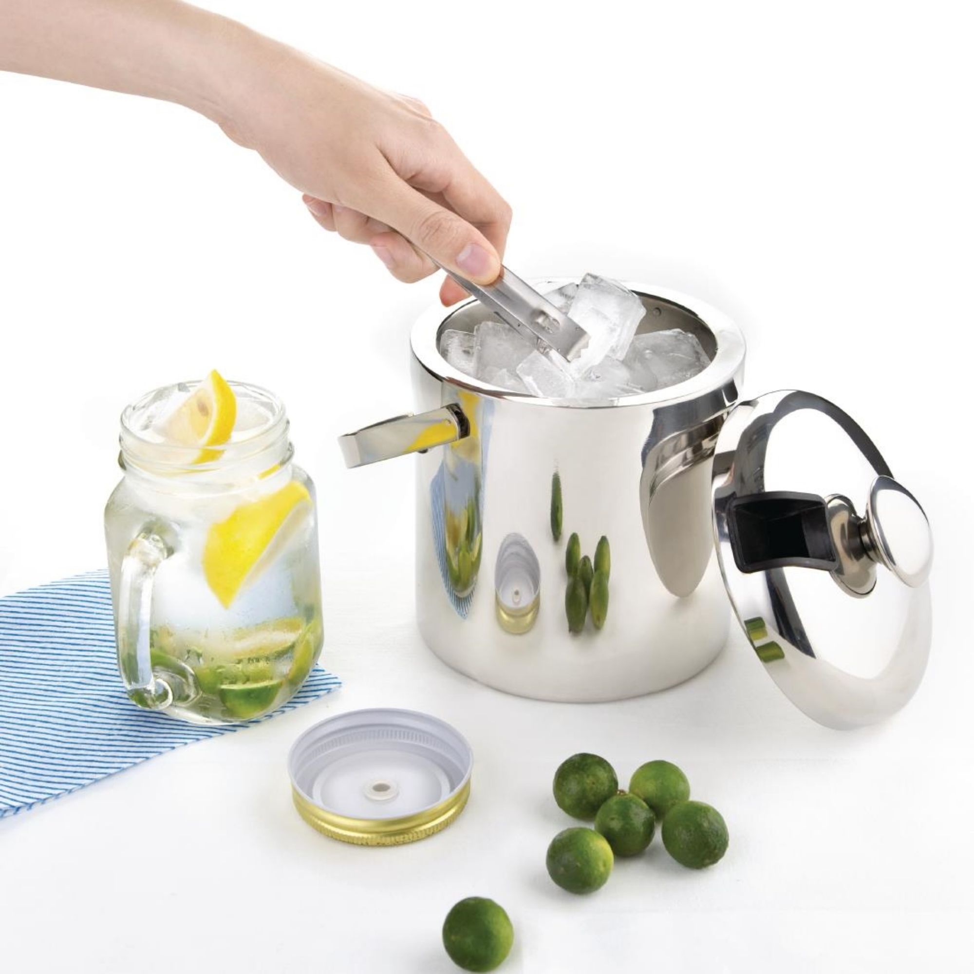 Picture of Olympia Ice Bucket with Lid and Tongs 1.23Ltr